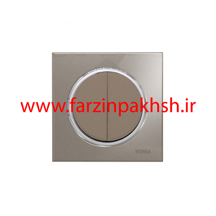 کلید و پریز توکار ویرا مدل آلفا جنس گلس اسپرت زه استیل رنگ بژ