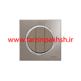 کلید و پریز توکار ویرا مدل آلفا جنس گلس اسپرت زه استیل رنگ بژ