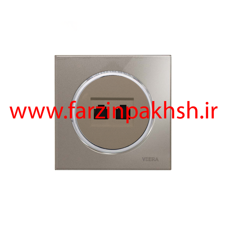 کلید و پریز توکار ویرا مدل آلفا جنس گلس اسپرت زه استیل رنگ بژ