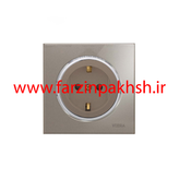 کلید و پریز توکار ویرا مدل آلفا جنس گلس اسپرت زه استیل رنگ بژ