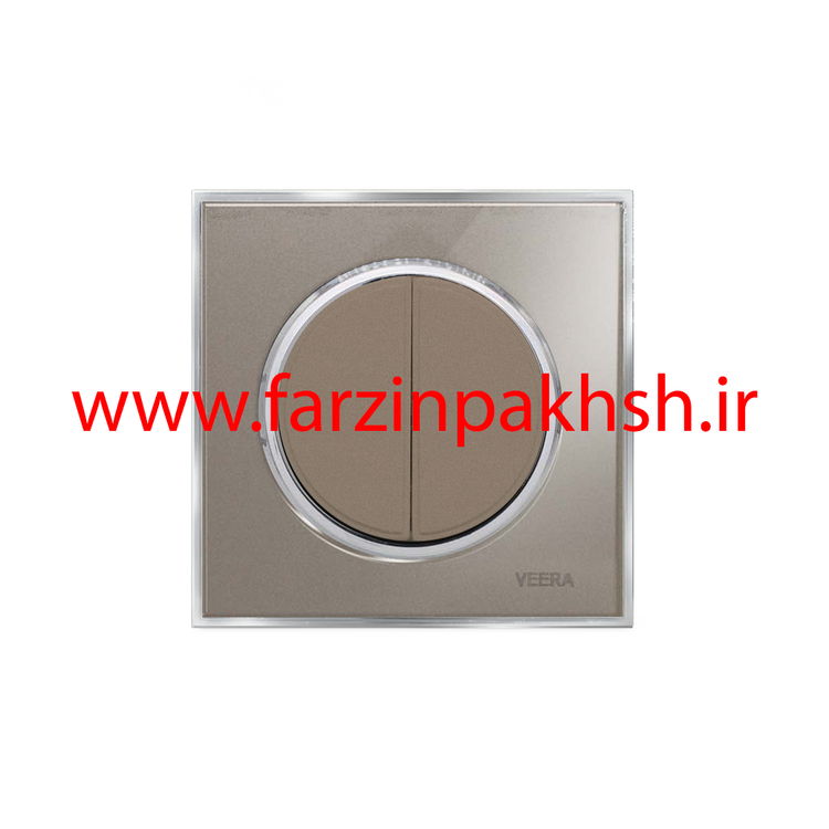 کلید و پریز توکار ویرا مدل آلفا جنس گلس کلاسیک زه استیل رنگ بژ
