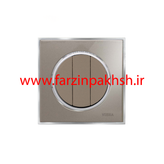 کلید و پریز توکار ویرا مدل آلفا جنس گلس کلاسیک زه استیل رنگ بژ