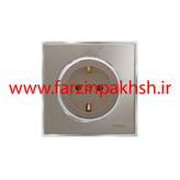 کلید و پریز توکار ویرا مدل آلفا جنس گلس کلاسیک زه استیل رنگ بژ