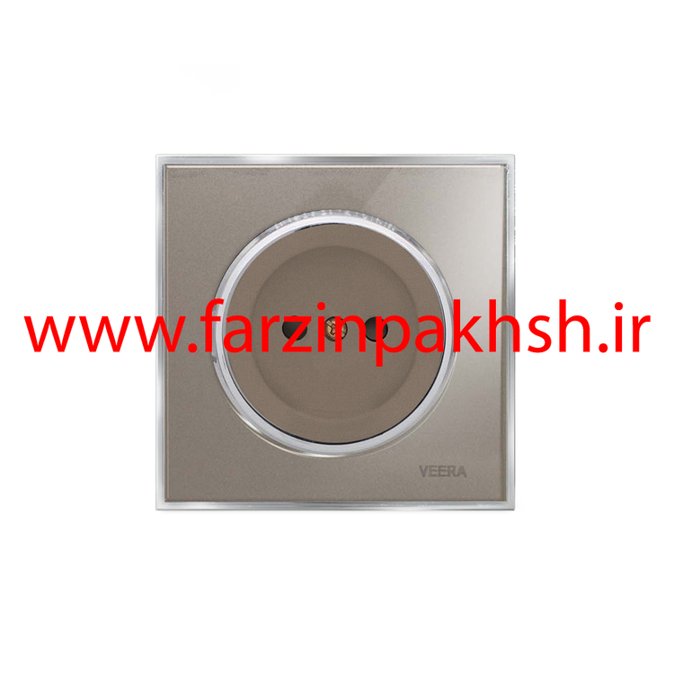 کلید و پریز توکار ویرا مدل آلفا جنس گلس کلاسیک زه استیل رنگ بژ