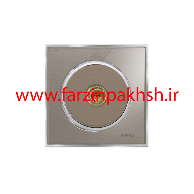 کلید و پریز توکار ویرا مدل آلفا جنس گلس کلاسیک زه استیل رنگ بژ