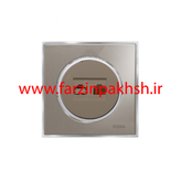 کلید و پریز توکار ویرا مدل آلفا جنس گلس کلاسیک زه استیل رنگ بژ