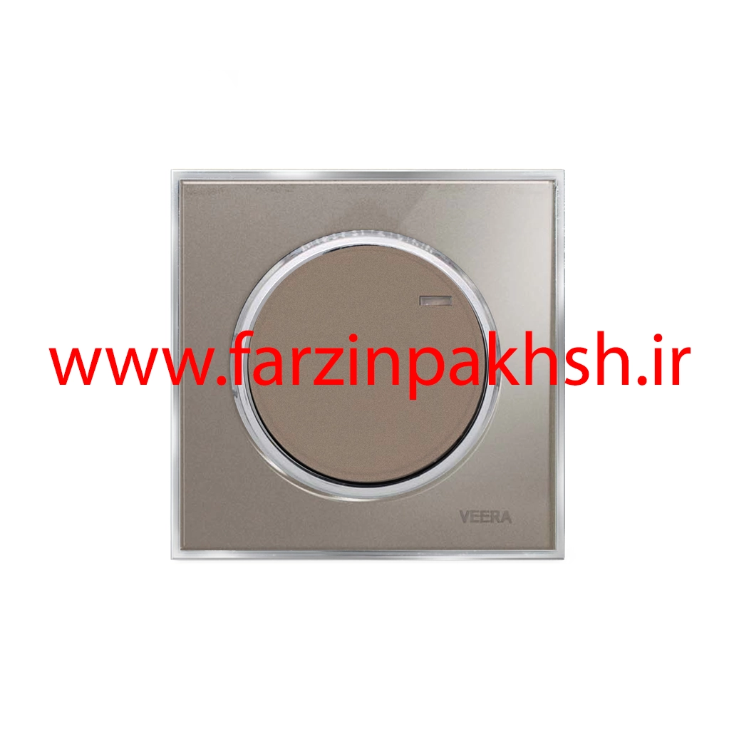 کلید و پریز توکار ویرا مدل آلفا جنس گلس کلاسیک زه استیل رنگ بژ