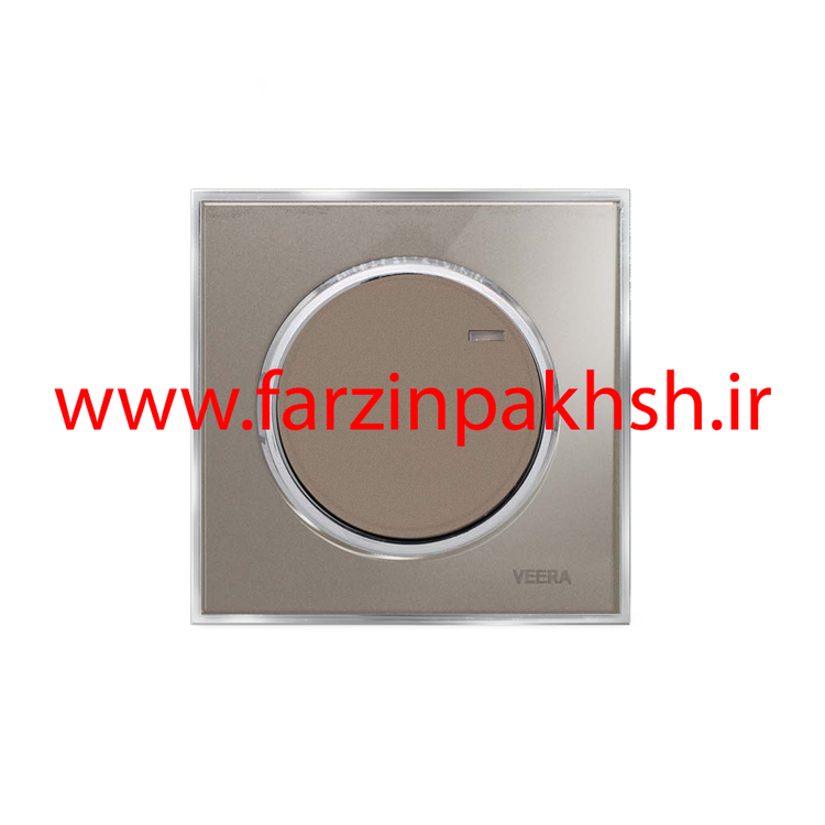 کلید و پریز توکار ویرا مدل آلفا جنس گلس کلاسیک زه استیل رنگ بژ