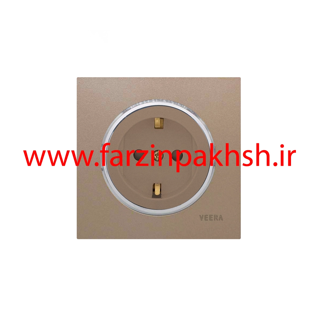 کلید و پریز توکار ویرا مدل آلفا جنس مات اسپرت زه استیل رنگ بژ