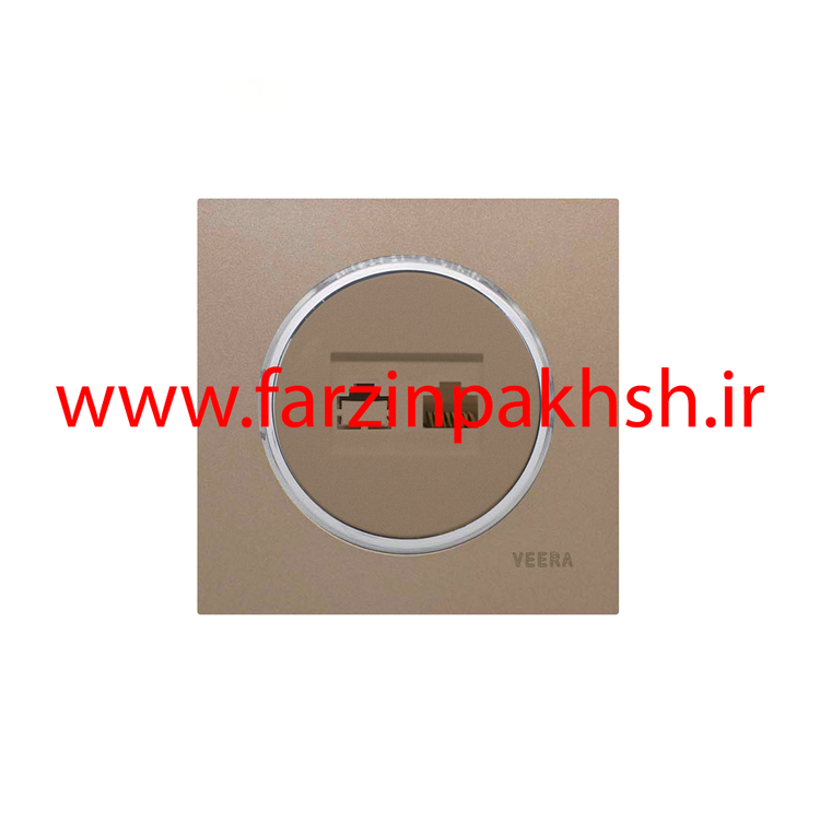 کلید و پریز توکار ویرا مدل آلفا جنس مات کلاسیک زه استیل رنگ بژ