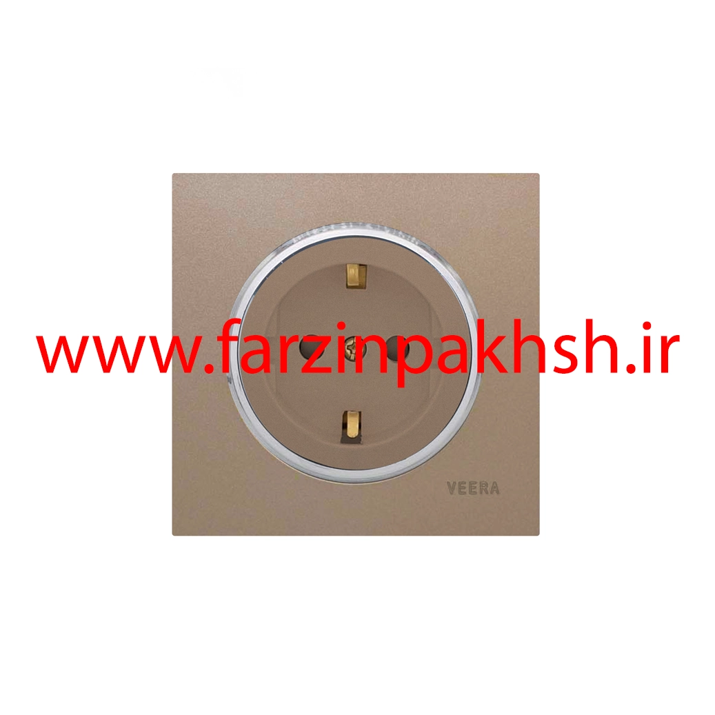 کلید و پریز توکار ویرا مدل آلفا جنس مات کلاسیک زه استیل رنگ بژ