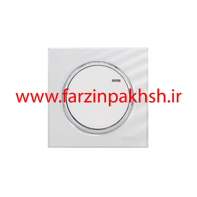 کلید و پریز توکار ویرا مدل آلفا جنس گلس اسپرت زه استیل رنگ سفید