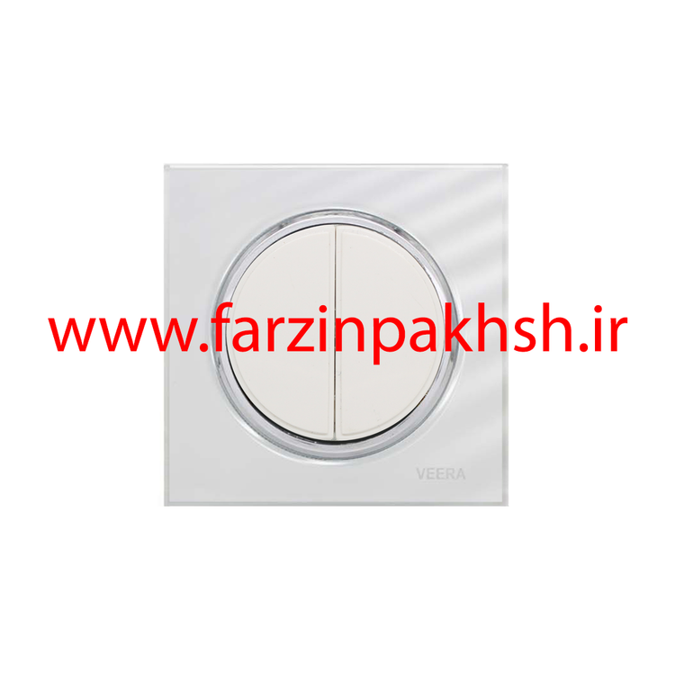 کلید و پریز توکار ویرا مدل آلفا جنس گلس اسپرت زه استیل رنگ سفید