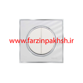 کلید و پریز توکار ویرا مدل آلفا جنس گلس کلاسیک زه استیل رنگ سفید