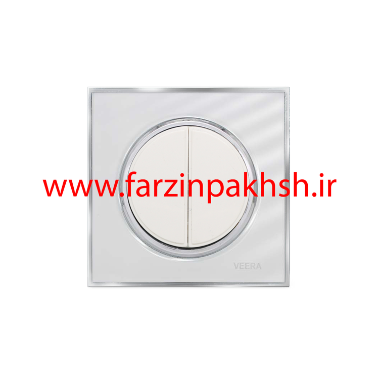 کلید و پریز توکار ویرا مدل آلفا جنس گلس کلاسیک زه استیل رنگ سفید