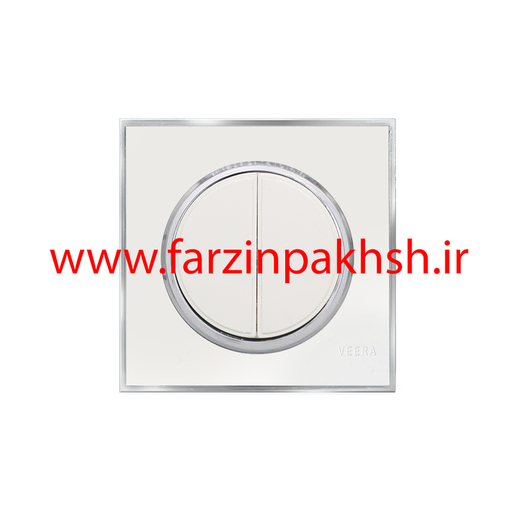 کلید و پریز توکار ویرا مدل آلفا جنس مات کلاسیک زه استیل رنگ سفید