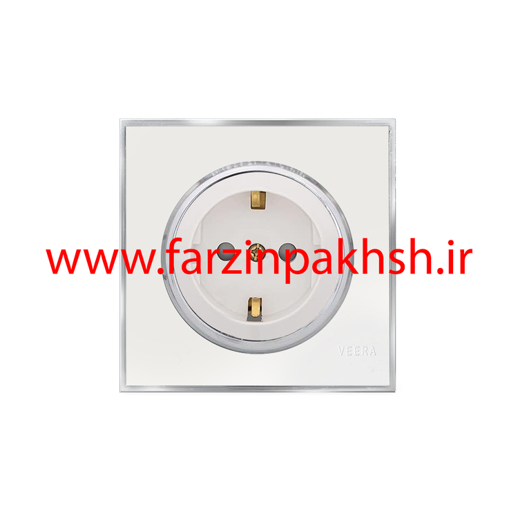 کلید و پریز توکار ویرا مدل آلفا جنس مات کلاسیک زه استیل رنگ سفید