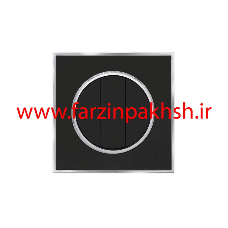 کلید و پریز توکار ویرا مدل آلفا جنس مات کلاسیک زه استیل رنگ مشکی