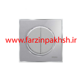 کلید و پریز توکار ویرا مدل آلفا جنس گلس کلاسیک زه استیل رنگ نقره ای