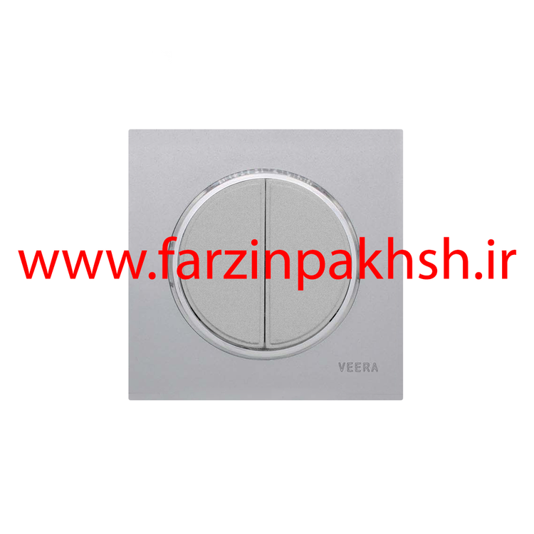 کلید و پریز توکار ویرا مدل آلفا جنس مات اسپرت زه استیل رنگ نقره ای