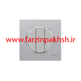 کلید و پریز توکار ویرا مدل آلفا جنس مات اسپرت زه استیل رنگ نقره ای