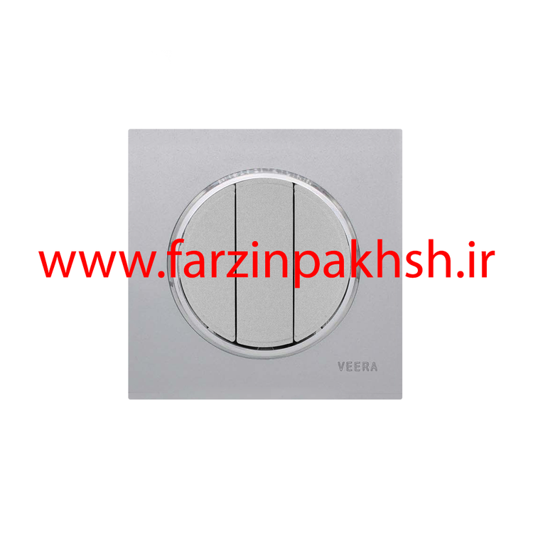 کلید و پریز توکار ویرا مدل آلفا جنس مات اسپرت زه استیل رنگ نقره ای