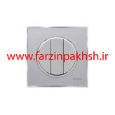 کلید و پریز توکار ویرا مدل آلفا جنس مات کلاسیک زه استیل رنگ نقره ای