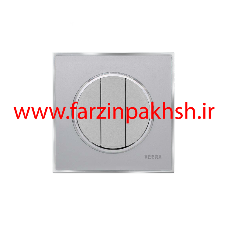 کلید و پریز توکار ویرا مدل آلفا جنس مات کلاسیک زه استیل رنگ نقره ای