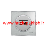 کلید و پریز توکار ویرا مدل آلفا جنس گلس کلاسیک زه استیل رنگ نقره ای اکلیلی