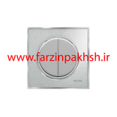 کلید و پریز توکار ویرا مدل آلفا جنس گلس کلاسیک زه استیل رنگ نقره ای اکلیلی