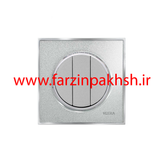 کلید و پریز توکار ویرا مدل آلفا جنس گلس کلاسیک زه استیل رنگ نقره ای اکلیلی