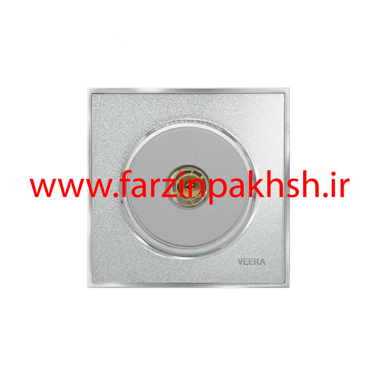 کلید و پریز توکار ویرا مدل آلفا جنس گلس کلاسیک زه استیل رنگ نقره ای اکلیلی