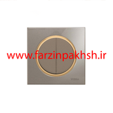 کلید و پریز توکار ویرا مدل آلفا جنس گلس اسپرت زه طلایی رنگ بژ