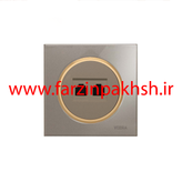 کلید و پریز توکار ویرا مدل آلفا جنس گلس اسپرت زه طلایی رنگ بژ