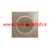 کلید و پریز توکار ویرا مدل آلفا جنس گلس کلاسیک زه طلایی رنگ بژ