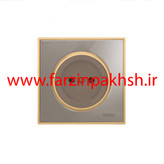 کلید و پریز توکار ویرا مدل آلفا جنس گلس کلاسیک زه طلایی رنگ بژ