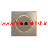 کلید و پریز توکار ویرا مدل آلفا جنس گلس کلاسیک زه طلایی رنگ بژ