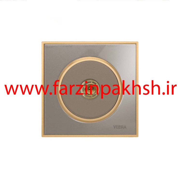 کلید و پریز توکار ویرا مدل آلفا جنس گلس کلاسیک زه طلایی رنگ بژ