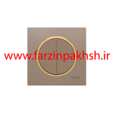 کلید و پریز توکار ویرا مدل آلفا جنس مات اسپرت زه طلایی رنگ بژ