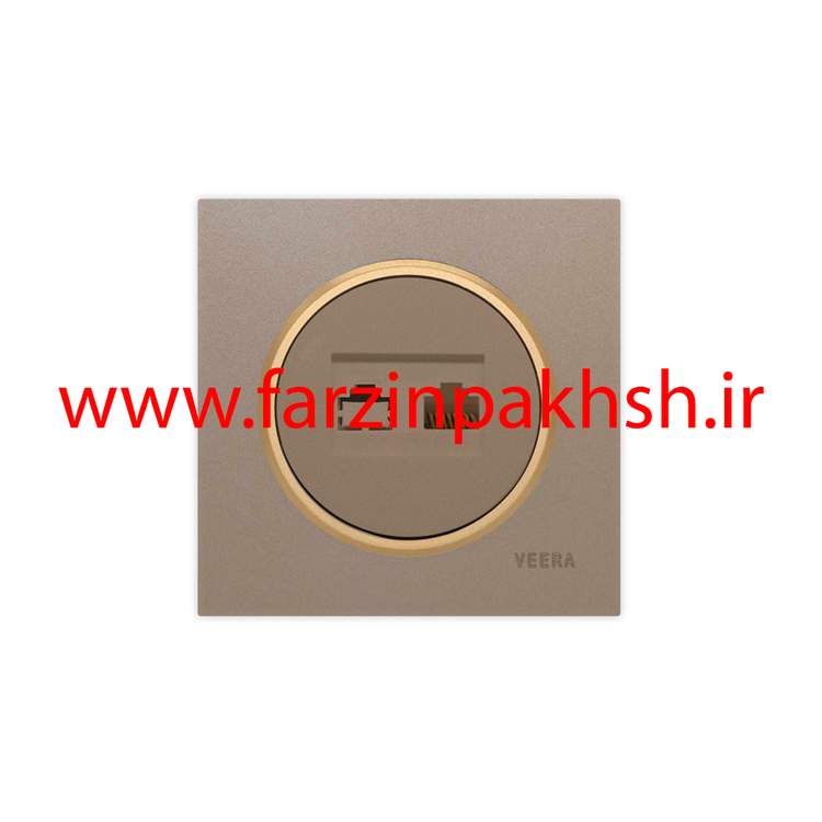 کلید و پریز توکار ویرا مدل آلفا جنس مات اسپرت زه طلایی رنگ بژ