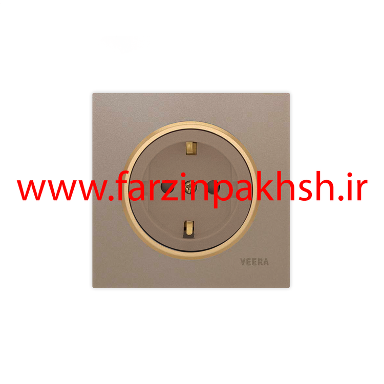 کلید و پریز توکار ویرا مدل آلفا جنس مات اسپرت زه طلایی رنگ بژ