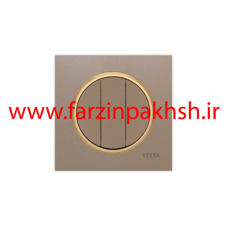 کلید و پریز توکار ویرا مدل آلفا جنس مات اسپرت زه طلایی رنگ بژ