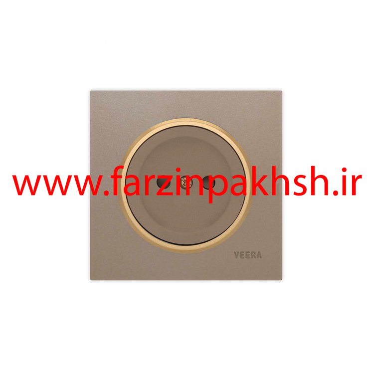 کلید و پریز توکار ویرا مدل آلفا جنس مات اسپرت زه طلایی رنگ بژ