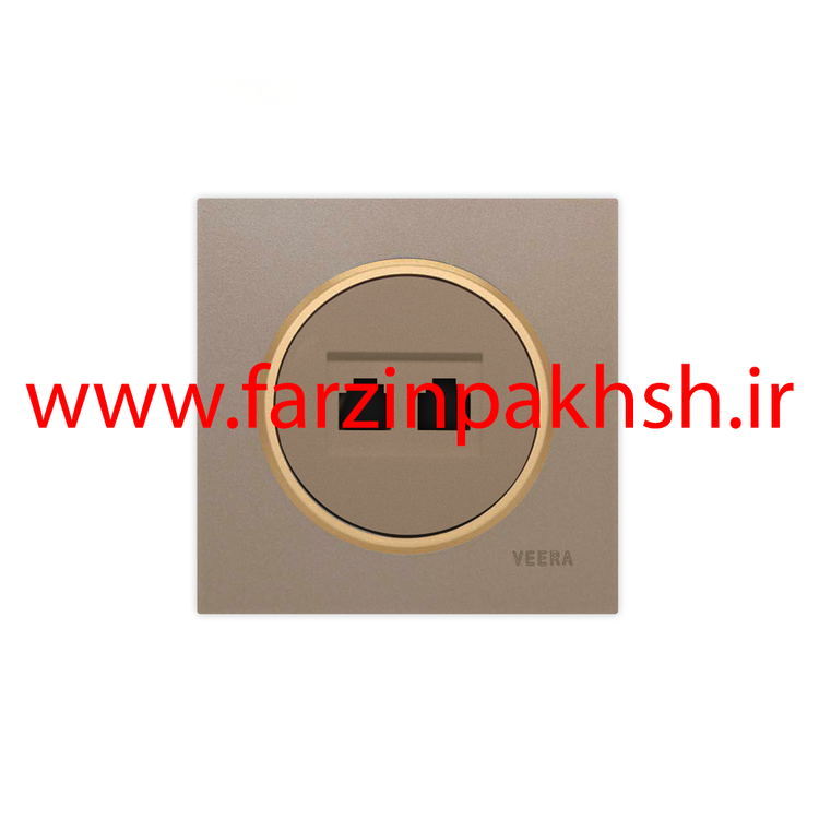 کلید و پریز توکار ویرا مدل آلفا جنس مات اسپرت زه طلایی رنگ بژ