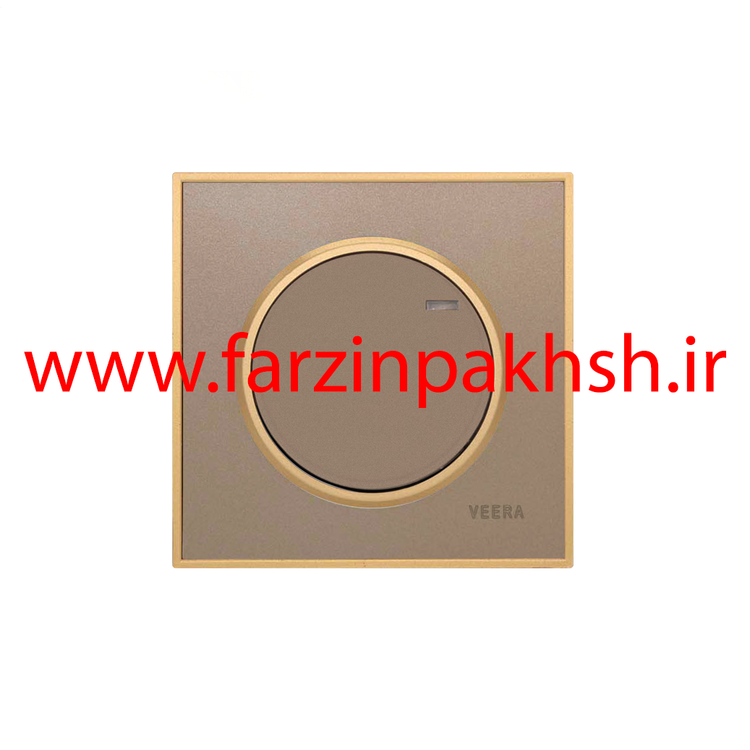 کلید و پریز توکار ویرا مدل آلفا جنس مات کلاسیک زه طلایی رنگ بژ