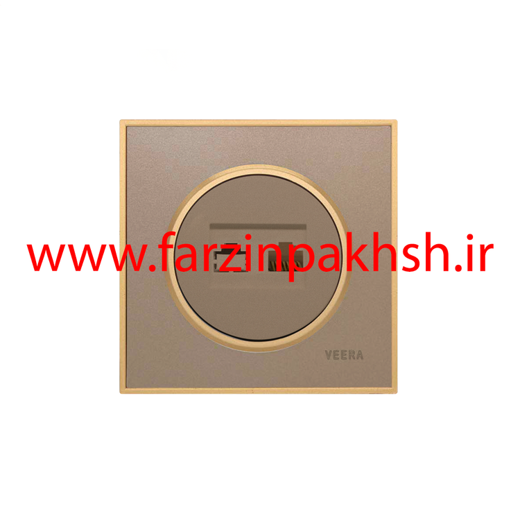 کلید و پریز توکار ویرا مدل آلفا جنس مات کلاسیک زه طلایی رنگ بژ