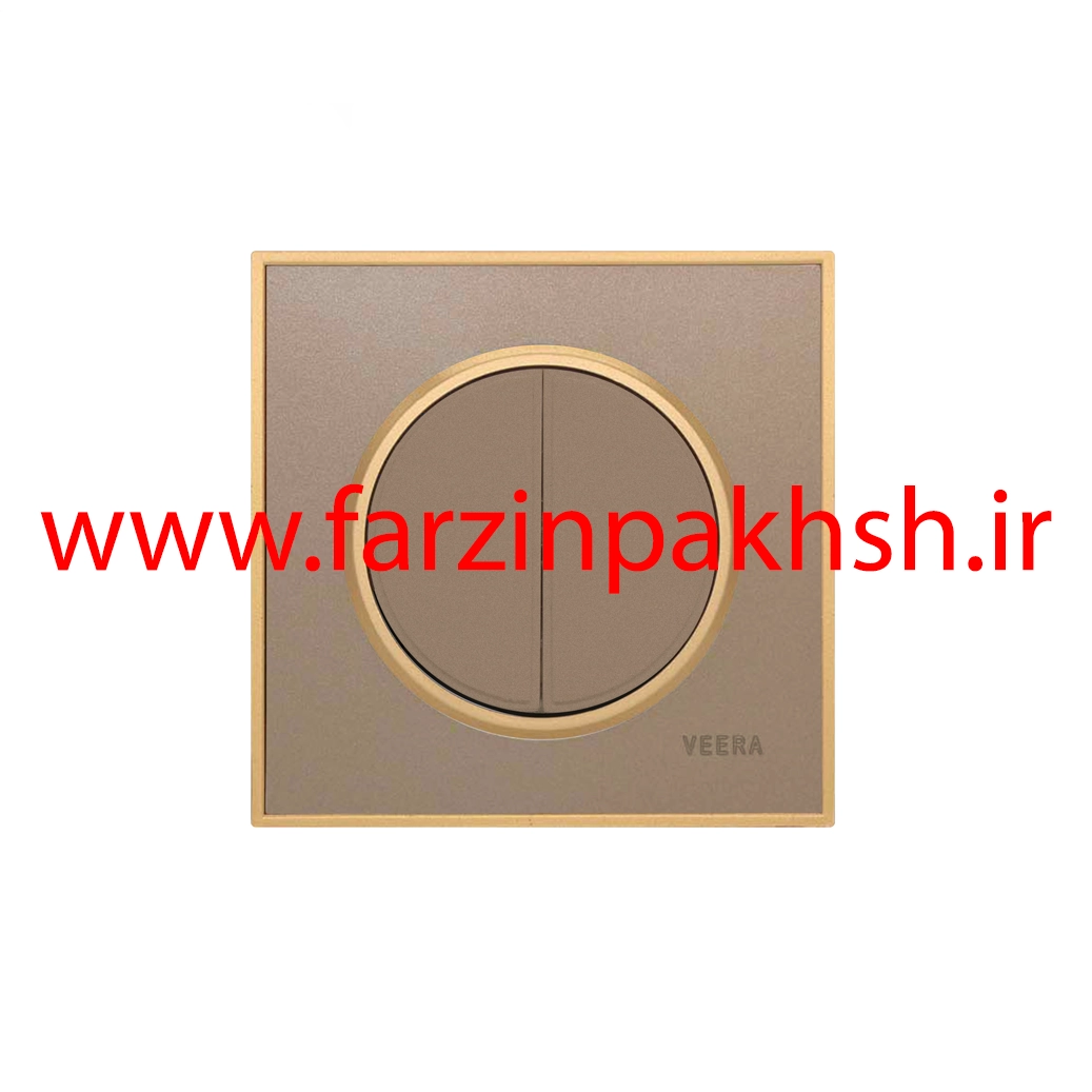 کلید و پریز توکار ویرا مدل آلفا جنس مات کلاسیک زه طلایی رنگ بژ
