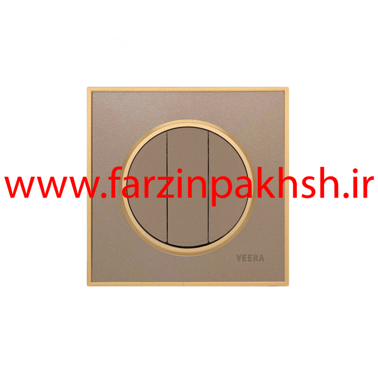 کلید و پریز توکار ویرا مدل آلفا جنس مات کلاسیک زه طلایی رنگ بژ