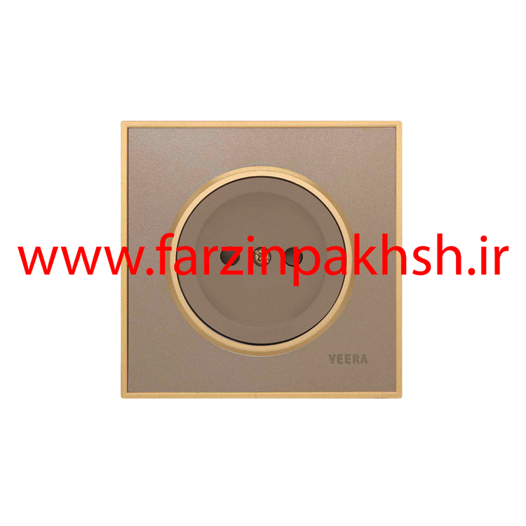 کلید و پریز توکار ویرا مدل آلفا جنس مات کلاسیک زه طلایی رنگ بژ