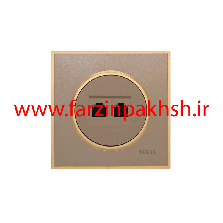 کلید و پریز توکار ویرا مدل آلفا جنس مات کلاسیک زه طلایی رنگ بژ